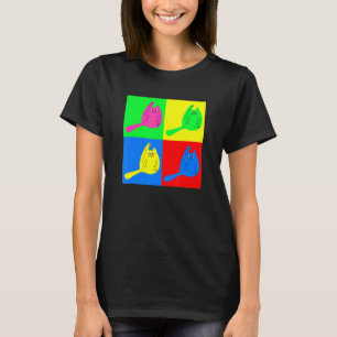 Katze Retro Pop Art Grafik Farbige Miau Katze T-Shirt