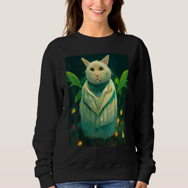 Katze Retro-Stil Kätzchen     Sweatshirt (Vorderseite)