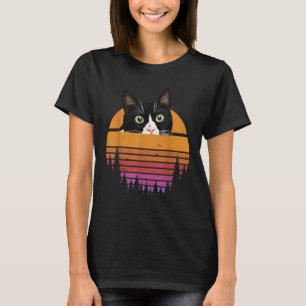 Katze Retro Stil Schwarze Katze Vintage Stil Kätzc T-Shirt