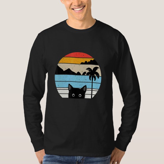 Katze Retro-Stil Tier 5 T-Shirt (Vorderseite)