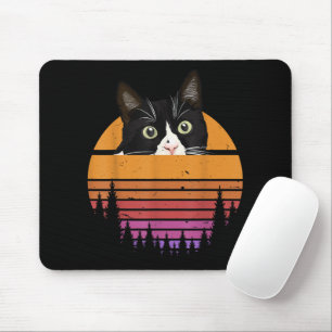 Katze Retro Style Black Cat Vintag Style Kitten Ca Mousepad