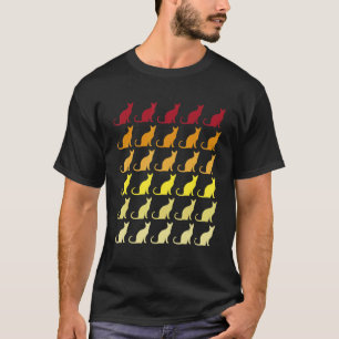 Katze Retro Tiermuster T-Shirt