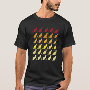 Katze Retro Tiermuster T-Shirt