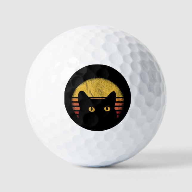 Katze Retro Vintage Golfball (Vorderseite)