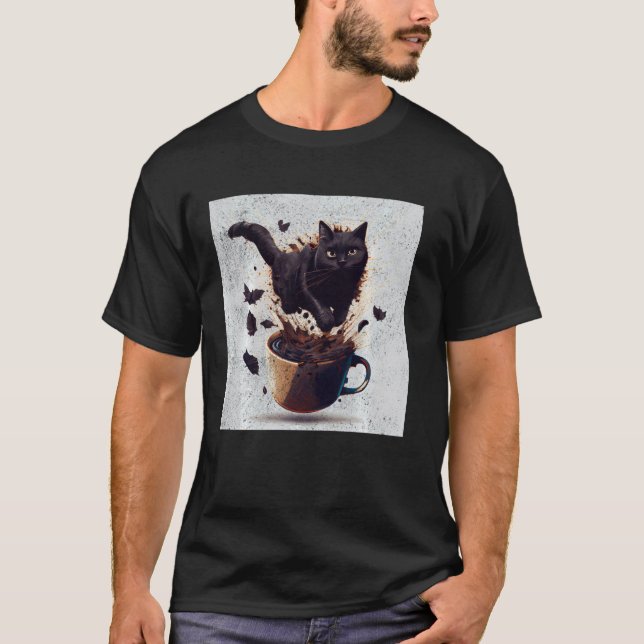 Katze Roboter Pommes Frites T-Shirt (Vorderseite)