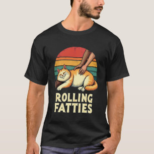 Katze rollt Dicke Lustige Katzenliebhaber Kitz Män T-Shirt