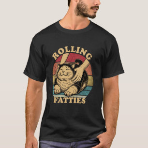 Katze rollt Dicke Lustige Süße Dicke Katzenbesitze T-Shirt