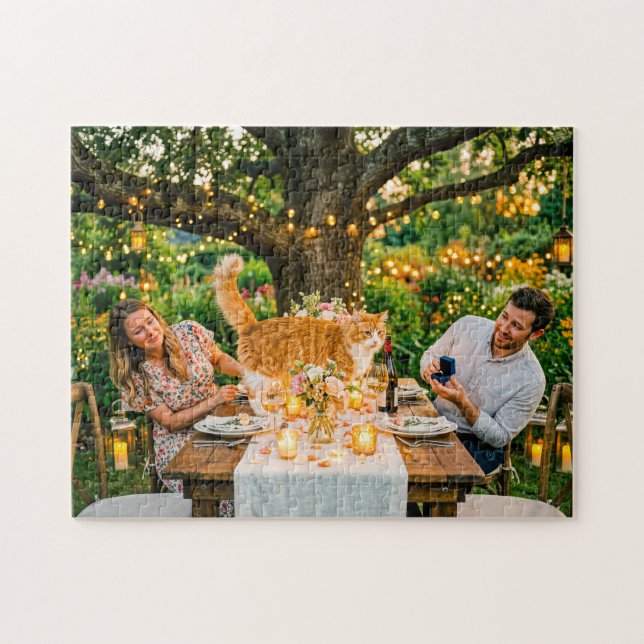 Katze ruiniert Heiratsantrag Puzzle (Horizontal)