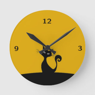 Katze Runde Wanduhr