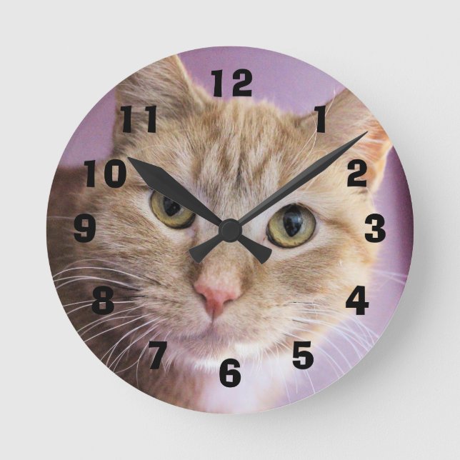 Katze Runde Wanduhr (Vorderseite)