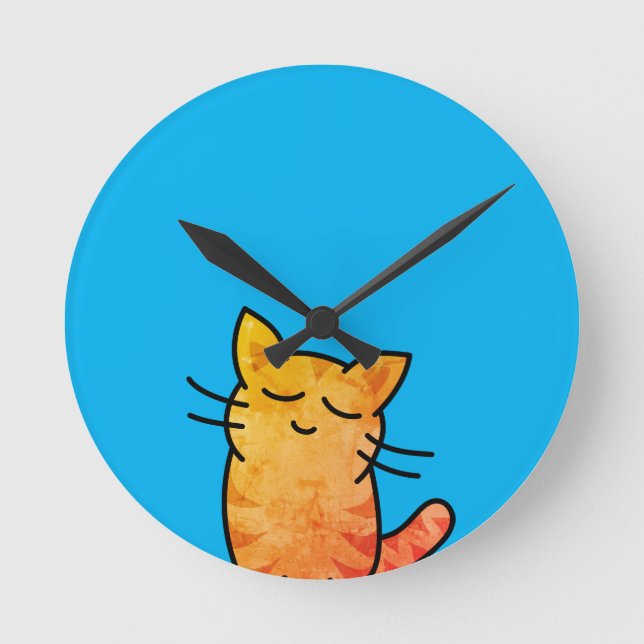 Katze Runde Wanduhr (Vorderseite)