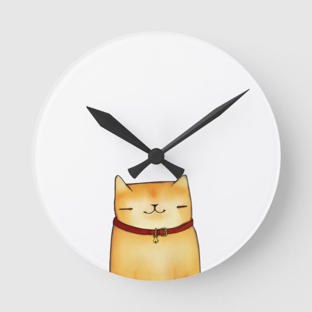 Katze Runde Wanduhr (Vorderseite)