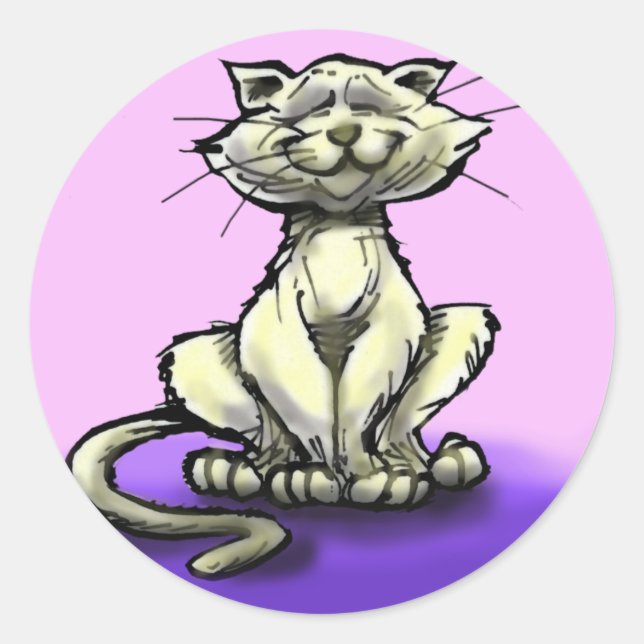 Katze Runder Aufkleber (Vorderseite)