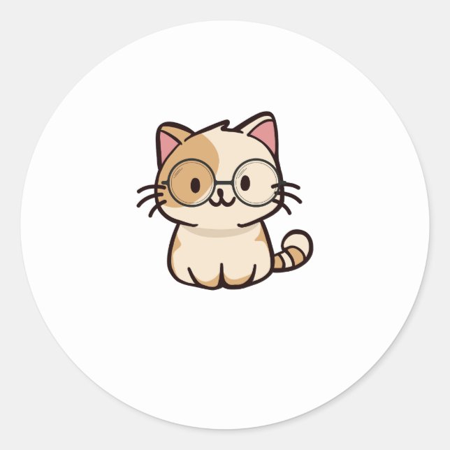 Katze Runder Aufkleber (Vorderseite)