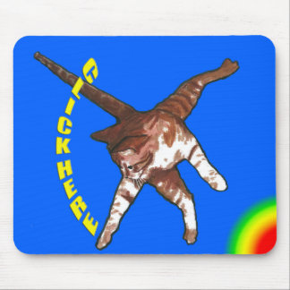 Katze sagt klicken hier! Blaue Mausunterlage Mousepad