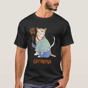 Katze Samurai Catmurai Japanischer Krieger Katzen T-Shirt