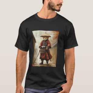 Katze Samurai Japan Japanisch Lustig Grafik T-Shirt