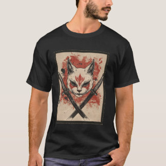 Katze Samurai Ninja Japan Vintage Lustig Cool Japa T-Shirt