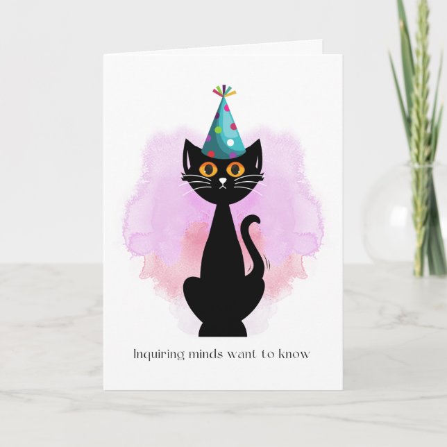 Katze | Sarcastic Party Hat Cat Funny Birthday Car Karte (Vorderseite)