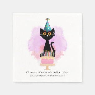 Katze Sarcastic Party Hat Cat Funny Birthday Serviette
