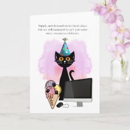 Katze | Sarcastic Party Hat Cat Funny Co-Worker Ca Karte