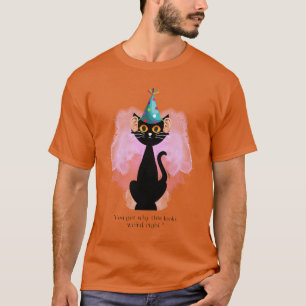 Katze Sarkastische Partyhut-Katze Menschliche T-Shirt