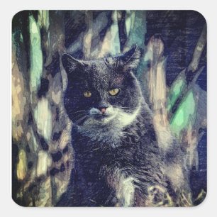 Katze, Säugetier, Tier Quadratischer Aufkleber