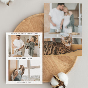 Katze Save the Date Menschen heiraten Hochzeit