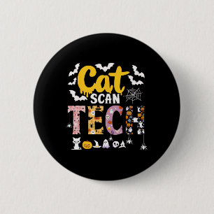 Katze Scan Ct Rad Tech Halloween-Kostüm Spinne Fli Button