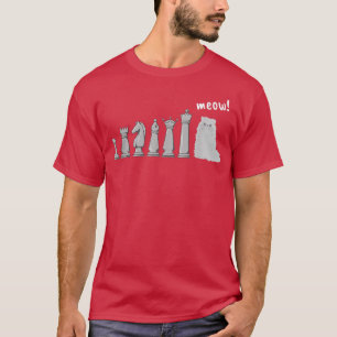 Katze Schach Bauer Meow Lustiger Schachspieler T-Shirt