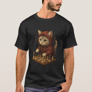 Katze Schach Lustiges Strategie Spiel Katzenliebha T-Shirt