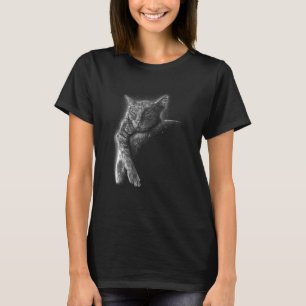 Katze schlafend auf dem Mond Schlafender Mond Katz T-Shirt