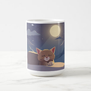 Katze schlafend kaffeetasse