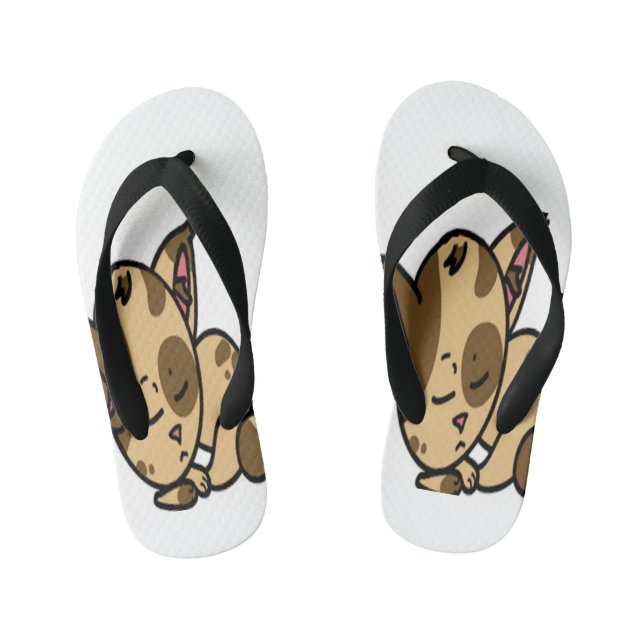Katze schläft kinderbadesandalen (Fußbett)