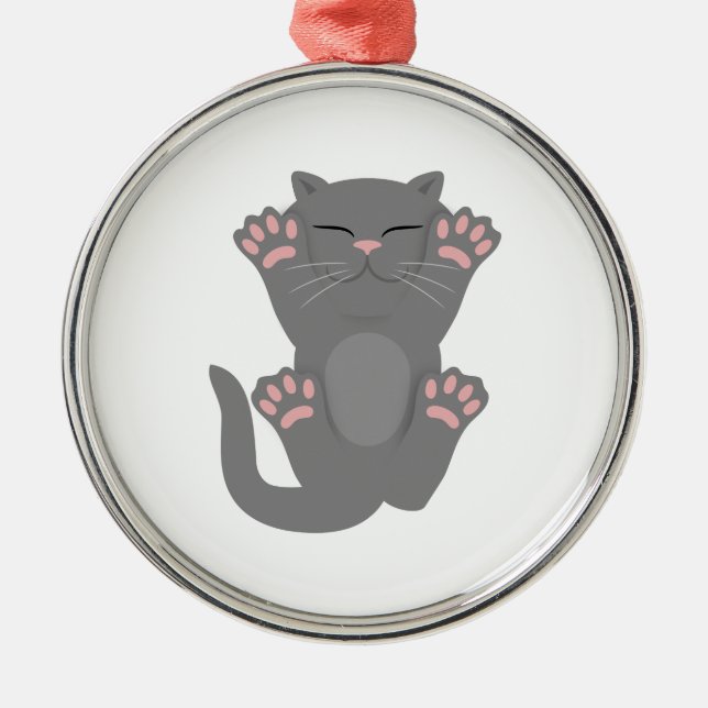 Katze schläft ornament aus metall (Vorne)