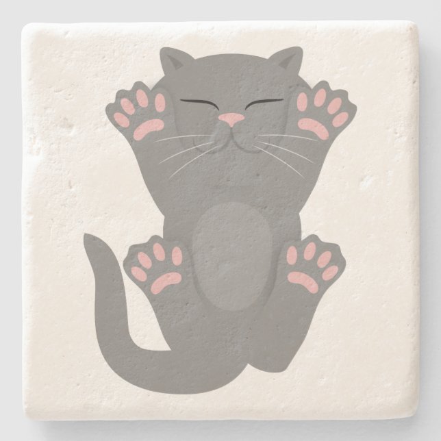 Katze schläft steinuntersetzer (Vorderseite)