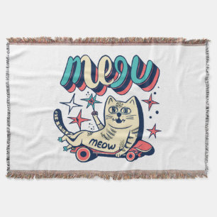 Katze Schlittschuh Meow Decke