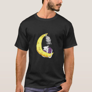 Katze Schlummern Halbmond Käse Mond Und Maus Hand T-Shirt