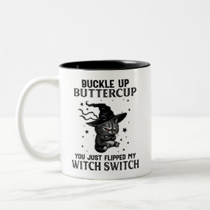 Katze schnallen Buttercup Funny Cat Lovers Hallowe Zweifarbige Tasse