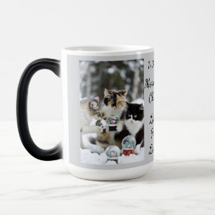 Katze Schneekugel, Bild Namen Text, Anpassen, Verwandlungstasse