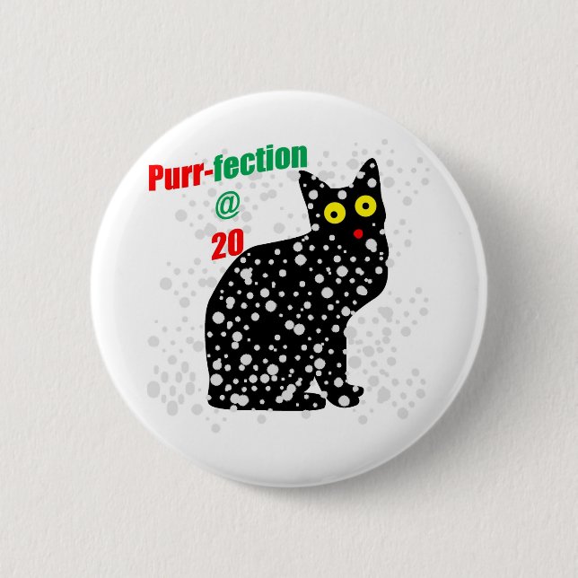 Katze Schnurren-fection des Schnee-20 Button (Vorderseite)