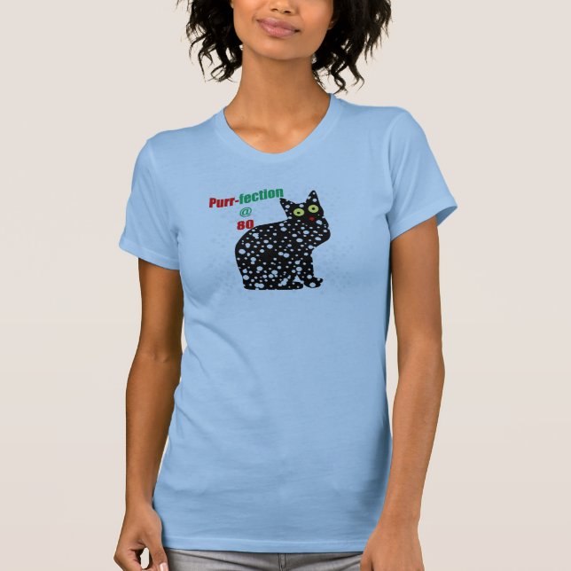 Katze Schnurren-fection des Schnee-80 T-Shirt (Vorderseite)