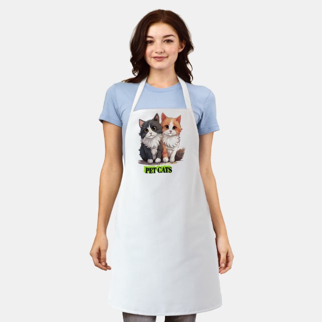 Katze Schürze (Getragen)
