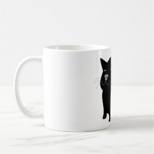 Katze, schwarz, groß, fett kaffeetasse