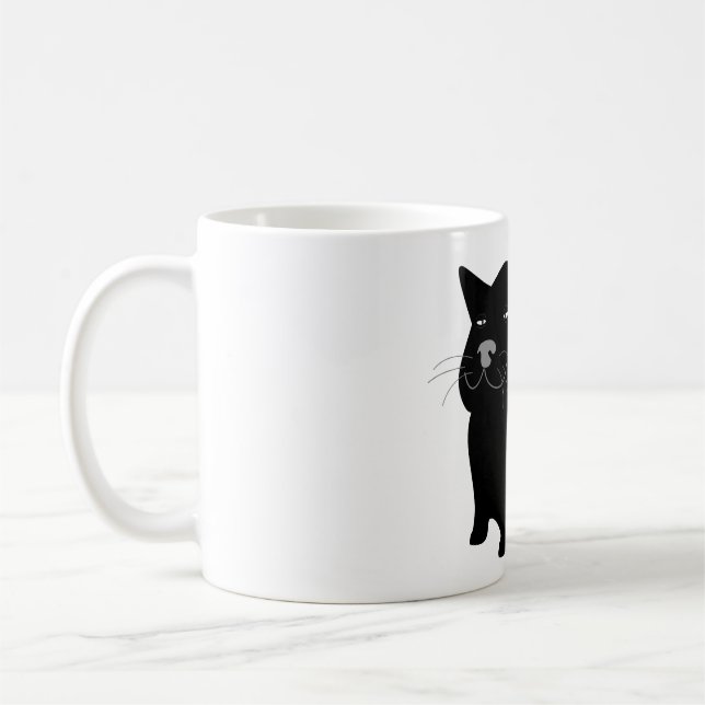 Katze, schwarz, groß, fett kaffeetasse (Links)
