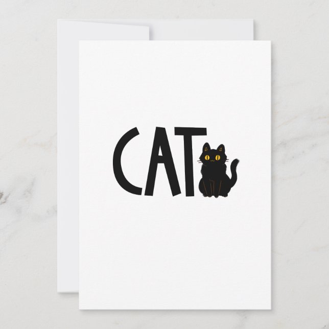 Katze schwarze Katze Einladung (Vorderseite)