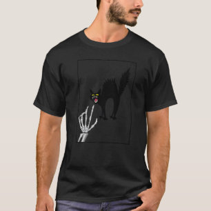 Katze Schwarze Liebhaber Skelett Hand, Süße Katze  T-Shirt