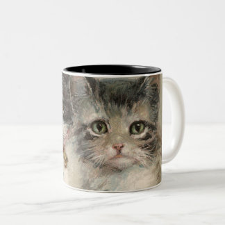 Katze Schwester Vintag Malerei Tasse