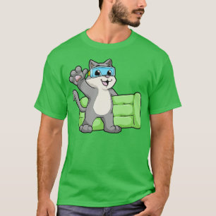 Katze Schwimmen mit Schwimmbrille 1 T-Shirt