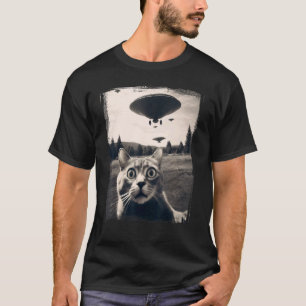 Katze Selfie Alien Invasion Meme Lustiges Kätzchen T-Shirt